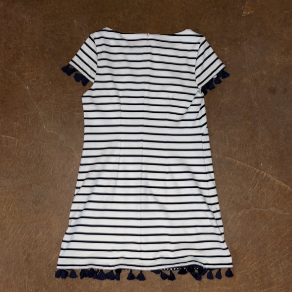 Jessica Howard Navy and White Stripe Tassle Dress Size 8 - Picture 6 of 6